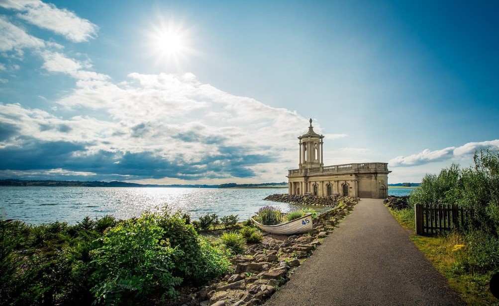 Normanton Church is a landmark at rutland water