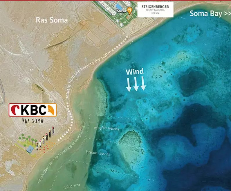 Ariel view of KBC Kite centre showing launch area