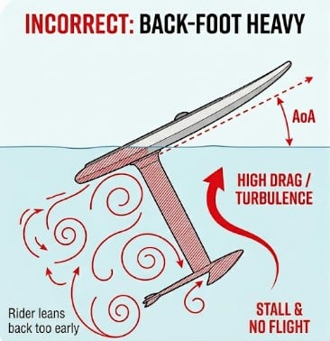 Foot back turbulance